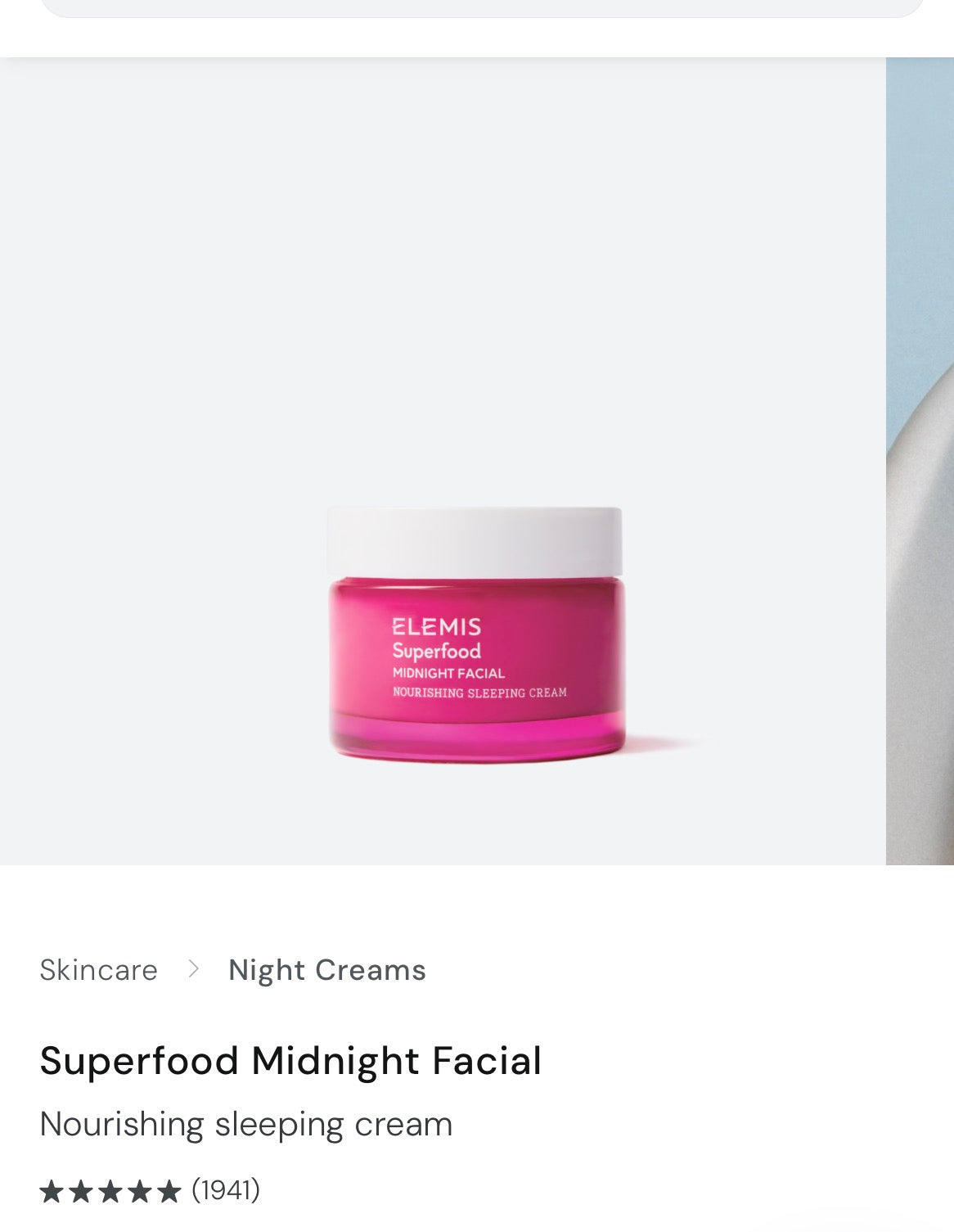 Elemis Superfood Midnight Facial